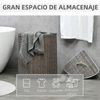 Cesto Ropa De Bambú Algodón Poliéster Metal Homcom 38x38x57cm-gris