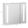 Armario Espejo Baño De Mdf Vidrio Kleankin 70x15x65 Cm-blanco