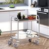 Carrito Auxiliar De Acero Inoxidable Homcom 70,5x40,5x81 Cm Plata