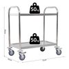 Carrito Auxiliar De Acero Inoxidable Homcom 70,5x40,5x81 Cm Plata