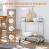 Carrito Auxiliar De Acero Inoxidable Homcom 70,5x40,5x81 Cm Plata