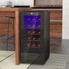 Nevera Vinos 18 Botellas 50l Con Luz Led Puerta De Vidrio Homcom