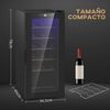 Nevera Vinos 18 Botellas 50l Con Luz Led Puerta De Vidrio Homcom