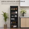 Alacena De Cocina De Mdf Vidrio Templado Homcom 60x30x162 Cm Negro