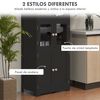 Alacena De Cocina De Mdf Vidrio Templado Homcom 60x30x162 Cm Negro