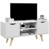 Mueble De Tv De Mdf Melamina Homcom 110x39x50 Cm Blanco