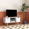 Mueble De Tv De Mdf Melamina Homcom 110x39x50 Cm Blanco