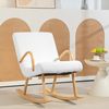 Silla Mecedora De Poliéster Madera De Haya Homcom 60x93x86 Cm Blanco