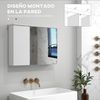 Armario De Baño Con Espejo De Mdf Homcom 65x15x49 Cm Blanco