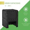 Compostador Con Capacidad 300l De Pp 60,5x60,5x81,5 Cm-outsunny.negro