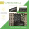 Compostador Con Capacidad 300l De Pp 60,5x60,5x81,5 Cm-outsunny.negro