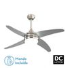 Ventilador 2xe27 Dc Klod Niquel/plata 4 Asp.6 Vel 117d C/remoto