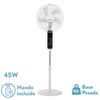 Akunadecor - Ventilador De Pie Metal Blanco Rodium