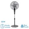 Akunadecor - Ventilador De Pie Aluminio Negro Borlon