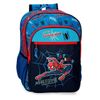 Mochila Escolar Spiderman Totally Awesome 42cm Dos Compartimentos Adaptable A Carro