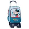 Mochila Escolar Mickey Road Trip 38cm Con Carro