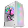 Mars Gaming Mc-f Blanco, Semitorre Gaming Atx, Cristal Templado,  4x Ventilador Argb 12cm