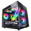 Minitorre Gaming Custom Negra Mars Gaming Mc-view Microatx, 90º Cristal Templado