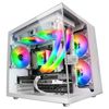 Minitorre Gaming Custom Blanca Mars Gaming Mc-view Microatx, 90º Cristal Templado