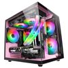 Minitorre Gaming Custom Rosa Mars Gaming Mc-view Microatx, 90º Cristal Templado