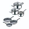 Set 5pc Bateria Inox Ind + 3 Sartenes 16+20+24cm Aluminio San Ignacio