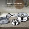 Set 5pc Bateria Inox Ind + 3 Sartenes 16+20+24cm Aluminio San Ignacio