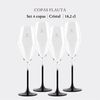 Set 4 Copas Flauta 18,2cl Cristal  Transparente Con Negro Scalpers Home