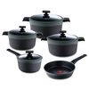 Batería De Cocina Masterpro  Reeco Mp 9 Piezas Negro