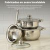 Batería De Cocina 12 Pzs Acero Inox + 3 Sartenes Ø18/22/26 Aluminio Prensado San Ignacio