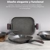 Set De 4 Sartenes, Asador, Wok Y Parrilla De Aluminio Forjado, 3 Claveles.