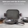 Set De 4 Sartenes, Asador, Wok Y Parrilla De Aluminio Forjado, 3 Claveles.