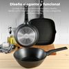 Set 4 Sartenes Ø20/24/28/30cm + Wok Ø28cm Aluminio Fundido Inducción San Ignacio