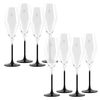 Set 8 Copas Flauta 18,2cl Cristal Transparente Con Negro Scalpers Home