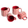 Set 4 Pzs Tazas Gres 360ml Puntos Rojos Topos Rojos Benetton