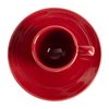 Set De 4pc Café (2 Tazas De 75ml + 2 Platos De Color Solido) Stoneware De Topos Rojos