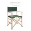 Sillón Director Plegable Estructura Sin Barniz Verde Oscuro Madera De Haya