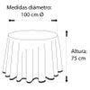 Valentia Home Falda Para Mesa Camilla Riba 100 Cm Redonda Crudo