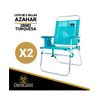 Set 2 Sillas De Aluminio 51x56x37/88 cm Azahar 280820 - Crevicosta. Turquesa