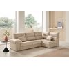 Sofa Chaise Longue Reclinable Y Deslizante Con Puffs Serena Alta Gama Derecha Beige