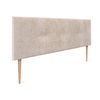 Cabecero De Lana Natural Con Botones 160x105cm Con Patas Camas 150/160 - Beige