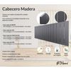 Cabecero De Madera Reciclada Dm Estilo Palet Vertical 135x46cm Camas 120/135 - Gris Sólido