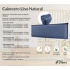 Cabecero De Lino Natural Liso Con Ribete 135x50cm Camas 120/135 - Azul Marino