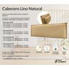 Cabecero De Lino Natural Liso Con Ribete 135x50cm Camas 120/135 - Mostaza