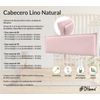 Cabecero De Lino Natural Liso Con Ribete 135x50cm Camas 120/135 - Rosa Palo