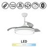 Lampara Ventilador Techo Pequeño Luz Led 30w 4200 Lm Silencioso Moderno Blanco Aspas Retractiles Motor Dc Retráctil Plus Mini