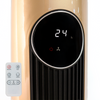 Calefactor Cerámico Vertical 2000w Oro | Temporizador, Función Oscilante, Control Remoto, Termostato Regulable