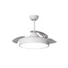 Lampara Ventilador De Techo Metal Grande Pequeño Blanco Con Luz Motor Dc Silencioso Aspas Retractiles Transparentes Plegables  Pequeño Diametro: 41-91 Cm  Pequeño Diametro: 41-91 Cm