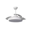 Lampara Ventilador De Techo Metal Grande Pequeño Blanco Con Luz Motor Dc Silencioso Aspas Retractiles Transparentes Plegables  Pequeño Diametro: 41-91 Cm  Pequeño Diametro: 41-91 Cm