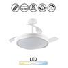 Ventilador De Techo Aspas Retractiles Oku Blanco Motor Dc | Lampara Ventilador De Techo Con Luz Regulable 72w 7920lm 3c. Luz