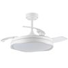 Ventilador De Techo Aspas Retractiles Oku Blanco Motor Dc | Lampara Ventilador De Techo Con Luz Regulable 72w 7920lm 3c. Luz